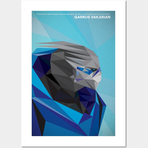 Geometric Garrus Vakarian Wall Art by sparkmark